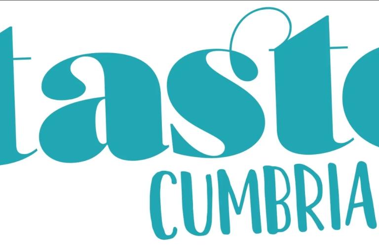 Taste Cumbria logo in blue