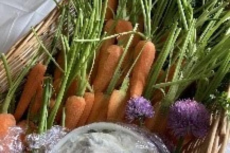 Vegetables in a basket, harvested from The Gather