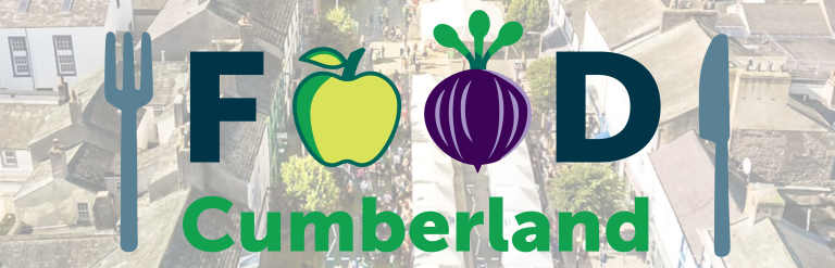 Food Cumberland logo with market background