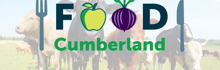 Food Cumberland logo banner with cows in the background